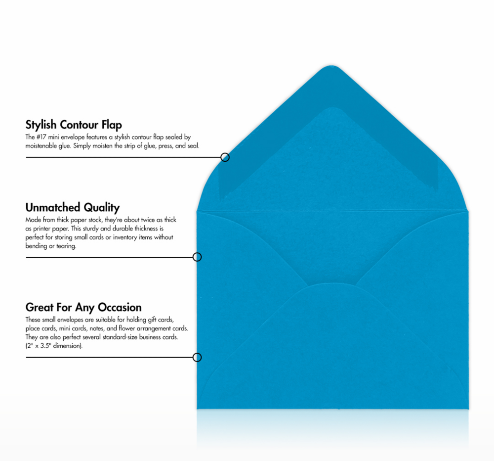 Pool Blue 32lb #17 Mini Envelopes (2 11/16 x 3 11/16)