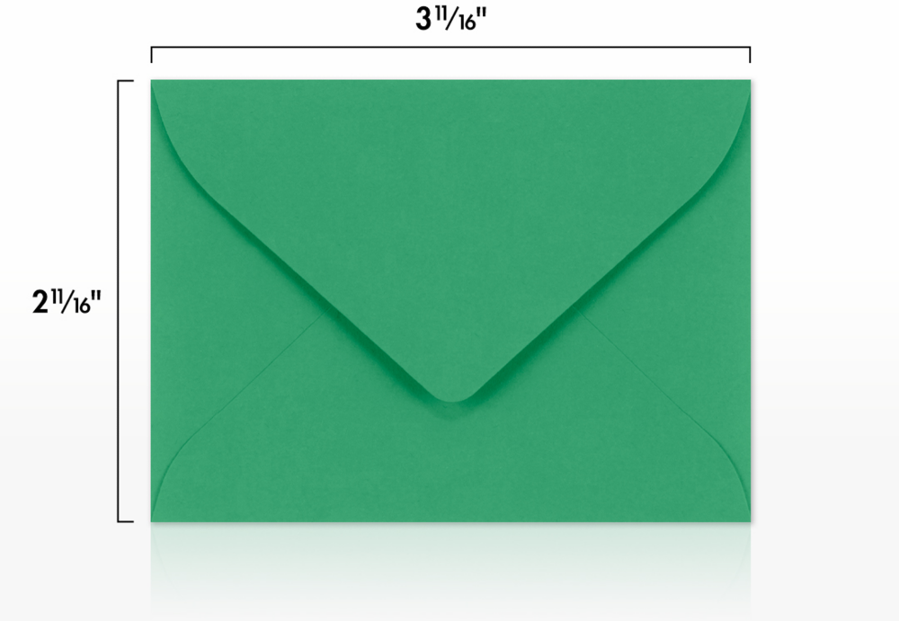 Holiday Green 32lb #17 Mini Envelopes (2 11/16 x 3 11/16)