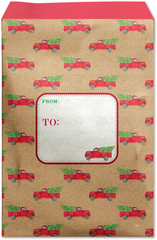 Red Pickup Truck 80lb 6 x 9 1/2 Bubble Mailer with Peel & Seal