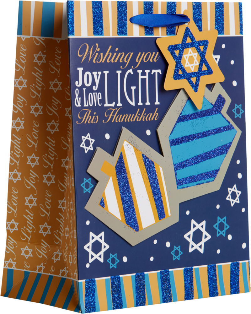 Hanukkah Spin Holiday Medium Gift Bags (10 x 8 x 4)