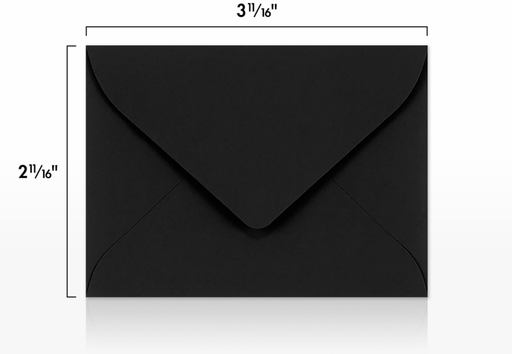 Smooth Midnight Black 32lb #17 Mini Envelopes (2 11/16 x 3 11/16)