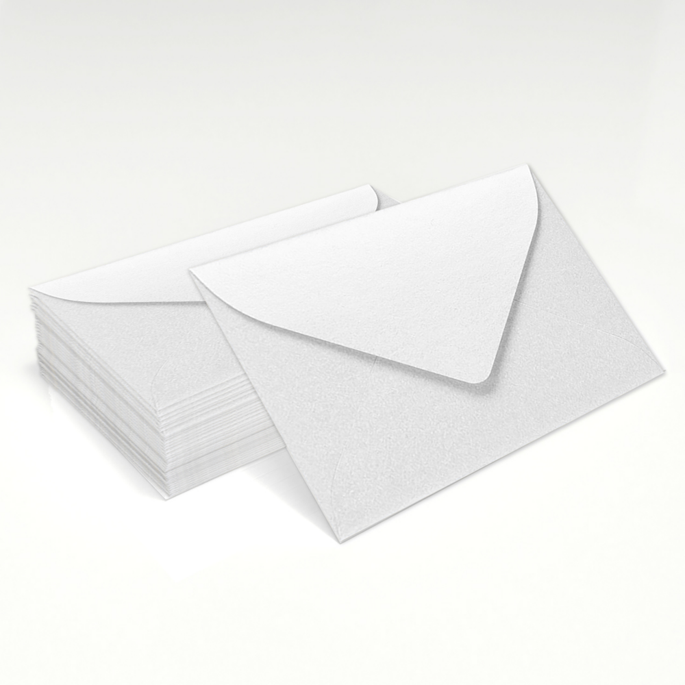 Crystal White Metallic 32lb #17 Mini Envelopes (2 11/16 x 3 11/16)