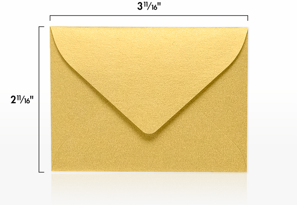 Gold Metallic 32lb #17 Mini Envelopes (2 11/16 x 3 11/16)