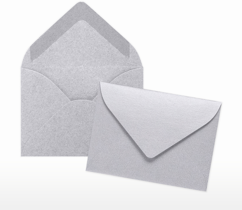 Silver Metallic 32lb #17 Mini Envelopes (2 11/16 x 3 11/16)