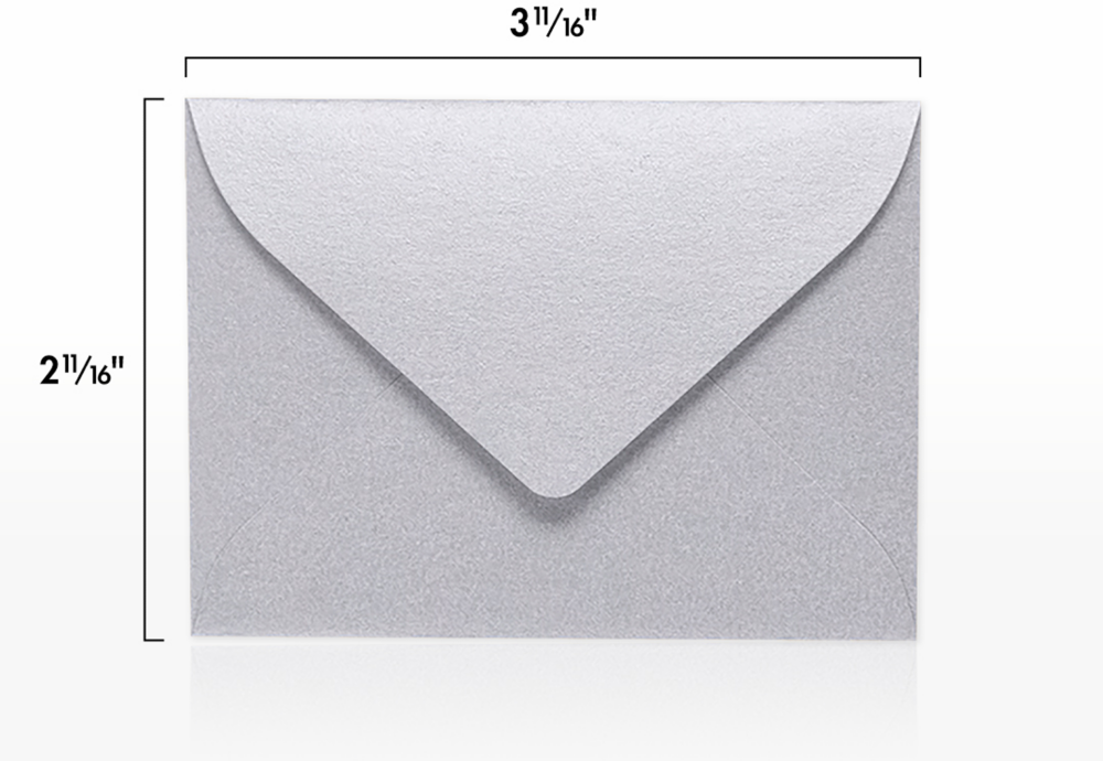 Silver Metallic 32lb #17 Mini Envelopes (2 11/16 x 3 11/16)