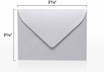 Silver Metallic 32lb #17 Mini Envelopes (2 11/16 x 3 11/16)