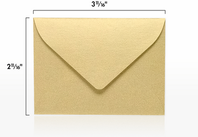 Light Gold Blonde Metallic 32lb #17 Mini Envelopes (2 11/16 x 3 11/16)
