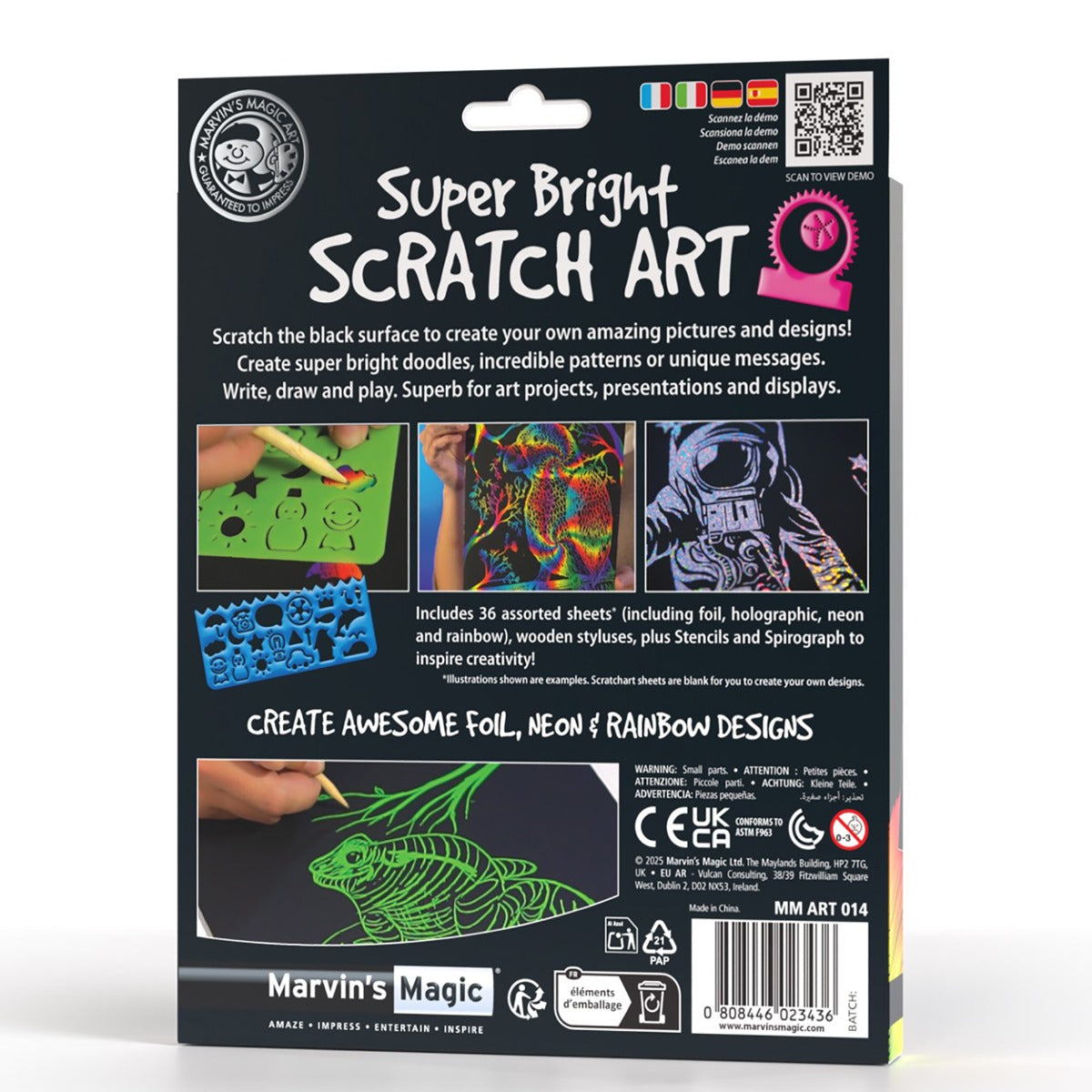 Super Bright Scratch Art (36 Sheets)  by Marvin's Magic