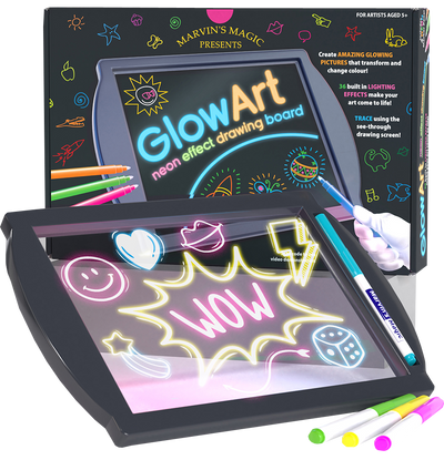 Black Glow Art Neon Drawing Board by Marvin's Magic