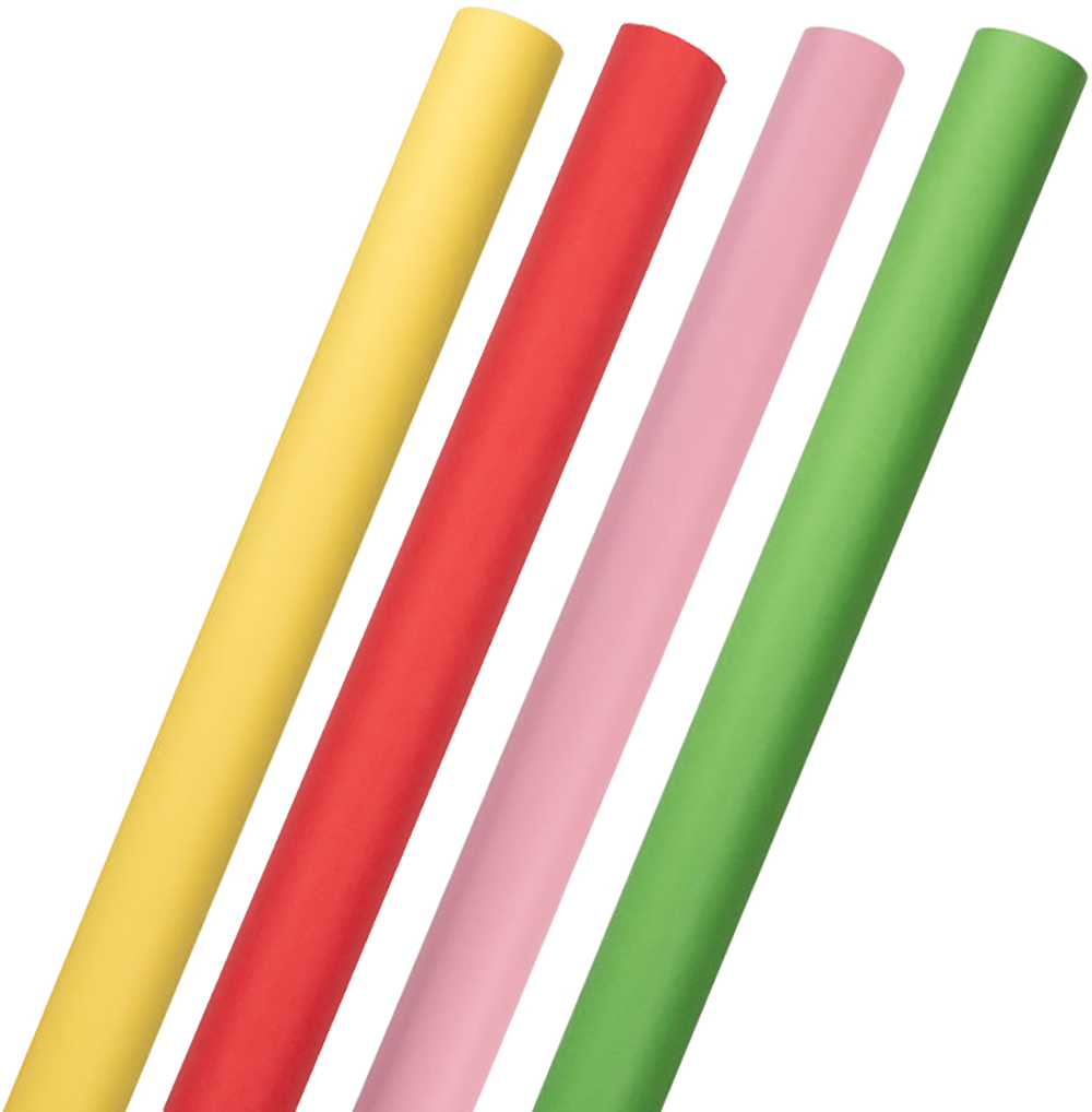 Assorted Summer Wrapping Paper Set (100 Sq Ft Total) - 4 Rolls
