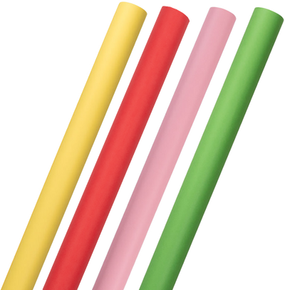 Assorted Summer Wrapping Paper Set (100 Sq Ft Total) - 4 Rolls