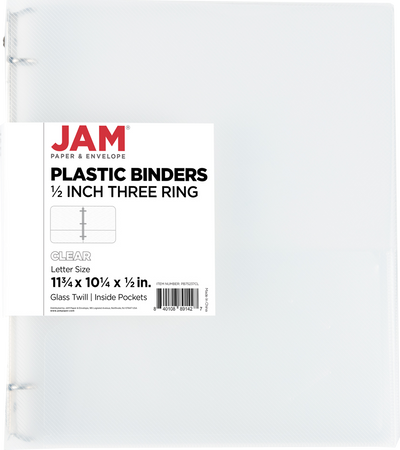 Clear Plastic 1/2 Inch 3-Ring Binder
