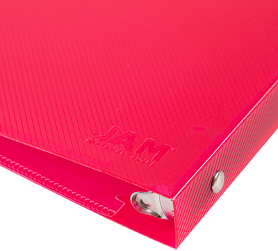 Fuchsia Hot Pink Plastic 1/2 Inch 3-Ring Binder