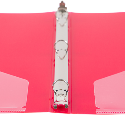 Fuchsia Hot Pink Plastic 1/2 Inch 3-Ring Binder