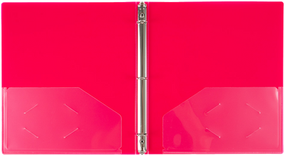 Fuchsia Hot Pink Plastic 1/2 Inch 3-Ring Binder