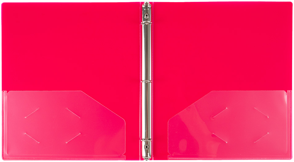 Fuchsia Hot Pink Plastic 1/2 Inch 3-Ring Binder