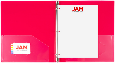 Fuchsia Hot Pink Plastic 1/2 Inch 3-Ring Binder