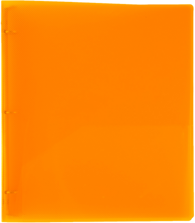 Orange Plastic 1/2 Inch 3-Ring Binder