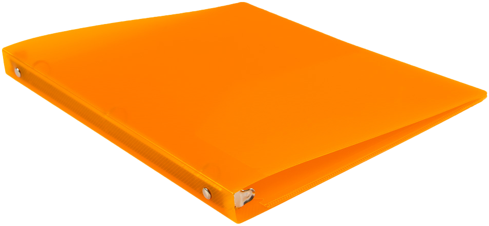 Orange Plastic 1/2 Inch 3-Ring Binder