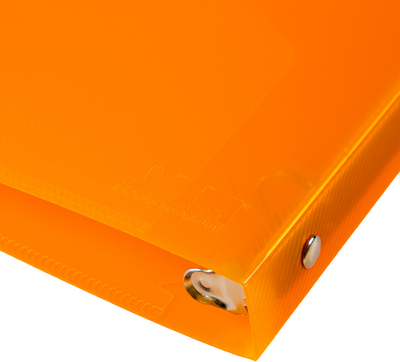 Orange Plastic 1/2 Inch 3-Ring Binder