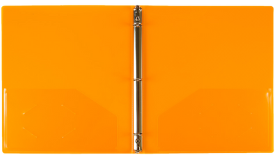 Orange Plastic 1/2 Inch 3-Ring Binder