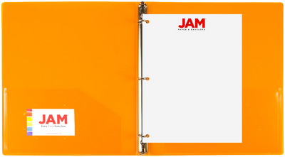 Orange Plastic 1/2 Inch 3-Ring Binder