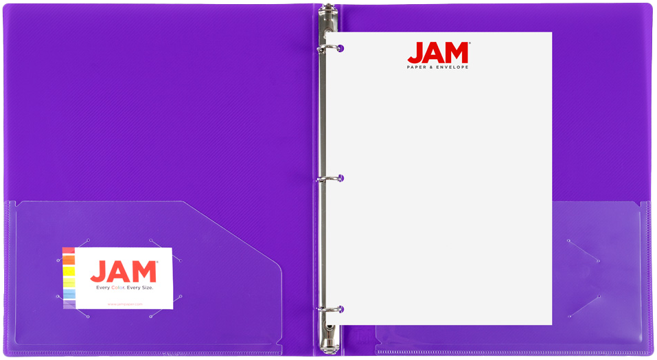 Purple Plastic 1/2 Inch 3-Ring Binder