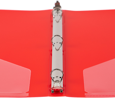 Red Plastic 1/2 Inch 3-Ring Binder