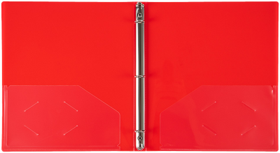 Red Plastic 1/2 Inch 3-Ring Binder