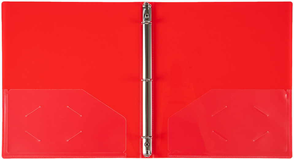 Red Plastic 1/2 Inch 3-Ring Binder