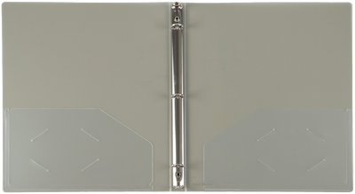 Smoke Gray Plastic 1/2 Inch 3-Ring Binder