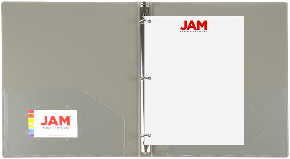 Smoke Gray Plastic 1/2 Inch 3-Ring Binder