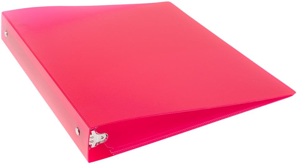Fuchsia Hot Pink 1 Inch 3-Ring Plastic Binder