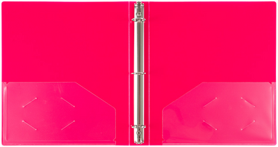 Fuchsia Hot Pink 1 Inch 3-Ring Plastic Binder