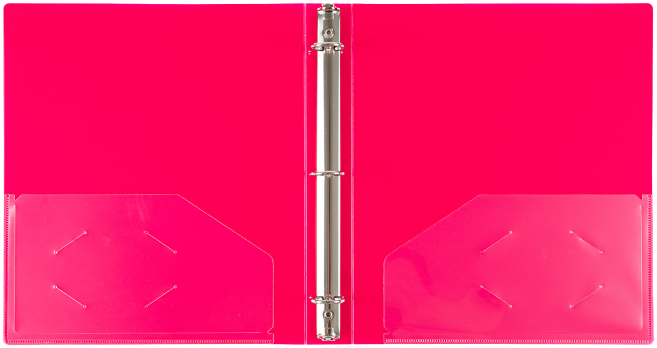 Fuchsia Hot Pink 1 Inch 3-Ring Plastic Binder