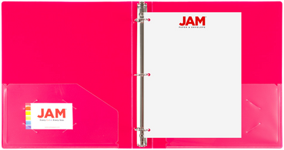 Fuchsia Hot Pink 1 Inch 3-Ring Plastic Binder
