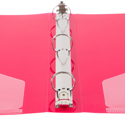 Fuchsia Hot Pink 1 Inch 3-Ring Plastic Binder