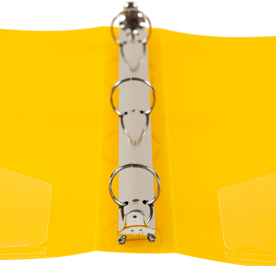 Yellow Plastic 1 Inch 3-Ring Pink Plastic Binder