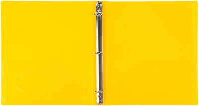 Yellow Plastic 1 Inch 3-Ring Pink Plastic Binder