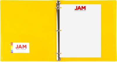 Yellow Plastic 1 Inch 3-Ring Pink Plastic Binder