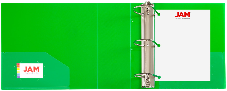 Green Plastic 4 Inch 3-Ring Binder