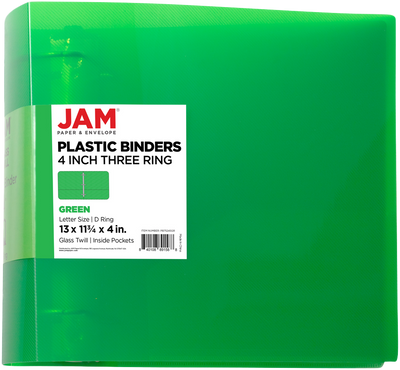 Green Plastic 4 Inch 3-Ring Binder