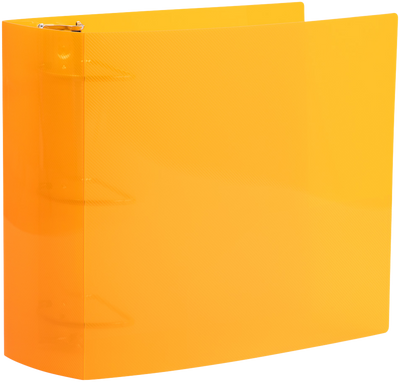 Orange Plastic 4 Inch 3-Ring Binder