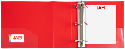 Red Plastic 4 Inch 3-Ring Binder