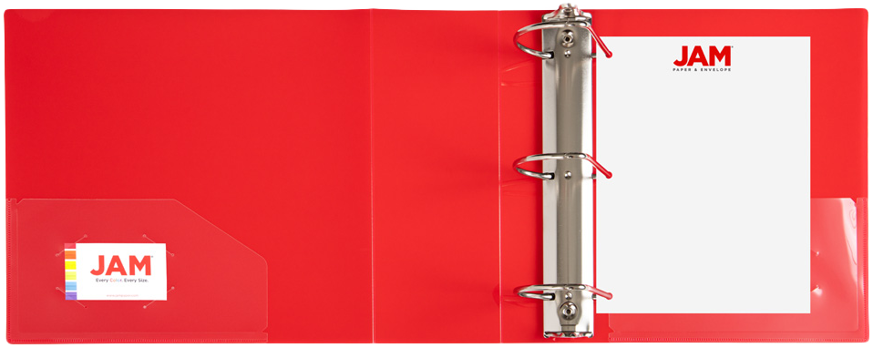 Red Plastic 4 Inch 3-Ring Binder