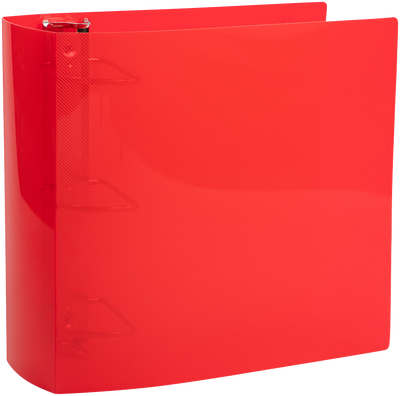Red Plastic 4 Inch 3-Ring Binder