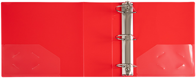 Red Plastic 4 Inch 3-Ring Binder