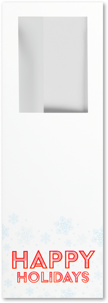 White Gloss Happy Holidays 6 1/2 x 2 1/4 Photo Booth Photo Holder