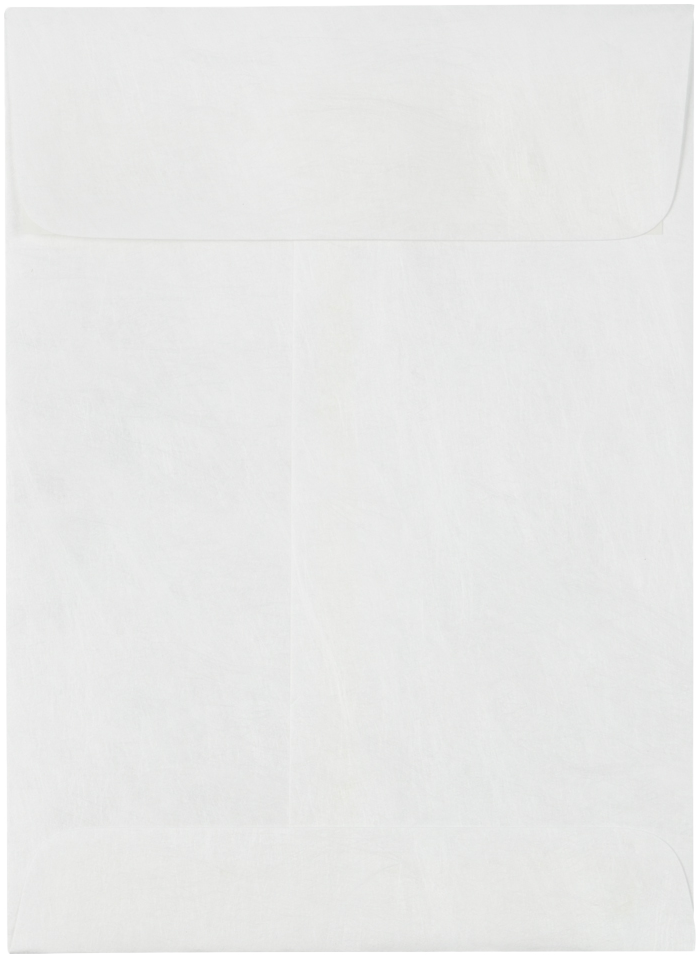 White Tyvek 14lb 5 1/2 x 7 1/2 Open End Envelopes with Peel & Seal