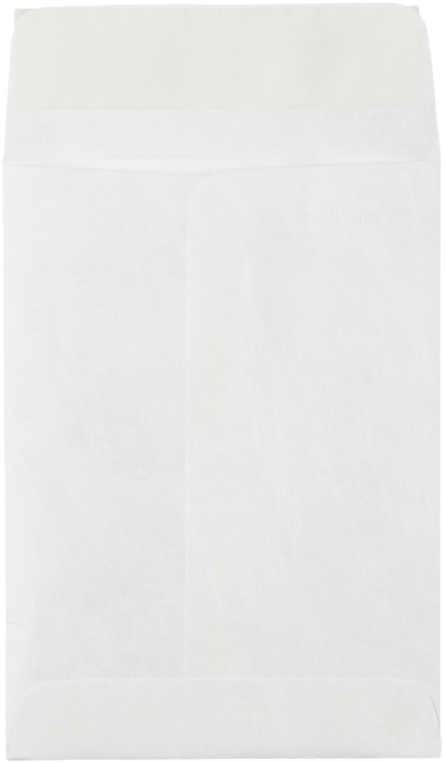 White Tyvek 14lb 5 1/2 x 7 1/2 Open End Envelopes with Peel & Seal